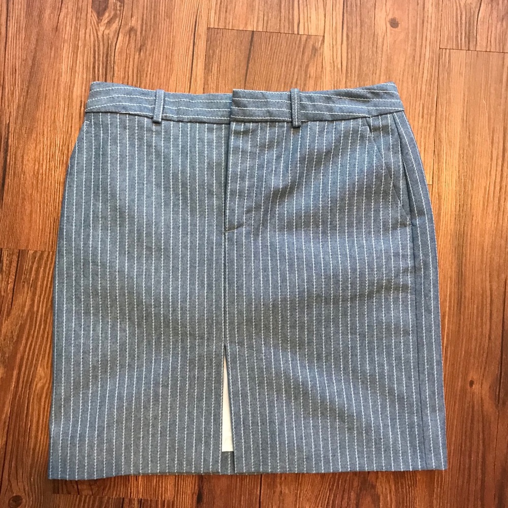 Marc Jacobs denim / baby blue pinstripe skirt